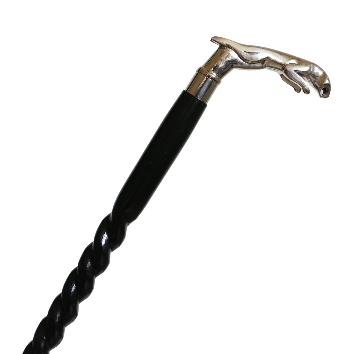 Jaguar Walking Stick in Nickel Finish with Spiral Handle - Product - CC ...